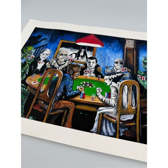 Tom Carlton “Old School Horror Card Game” Signed and Numbered Print - Picture 3 of 6